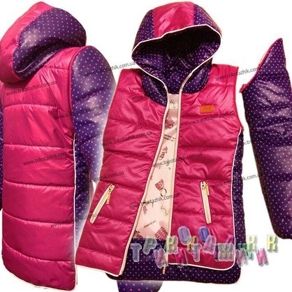 Куртка-жилетка для девочки, модель 1017. Сезон Весна-Осень